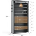 thumbnail image 3 of Shoe Rack with Covers Large Capacity Stackable Tall Shoe Shelf Storage to - Pairs Shoes and Boots Sturdy Vertical Shoe Rack Organizer for Closet Entryway Garage Bedroom, 3 of 8