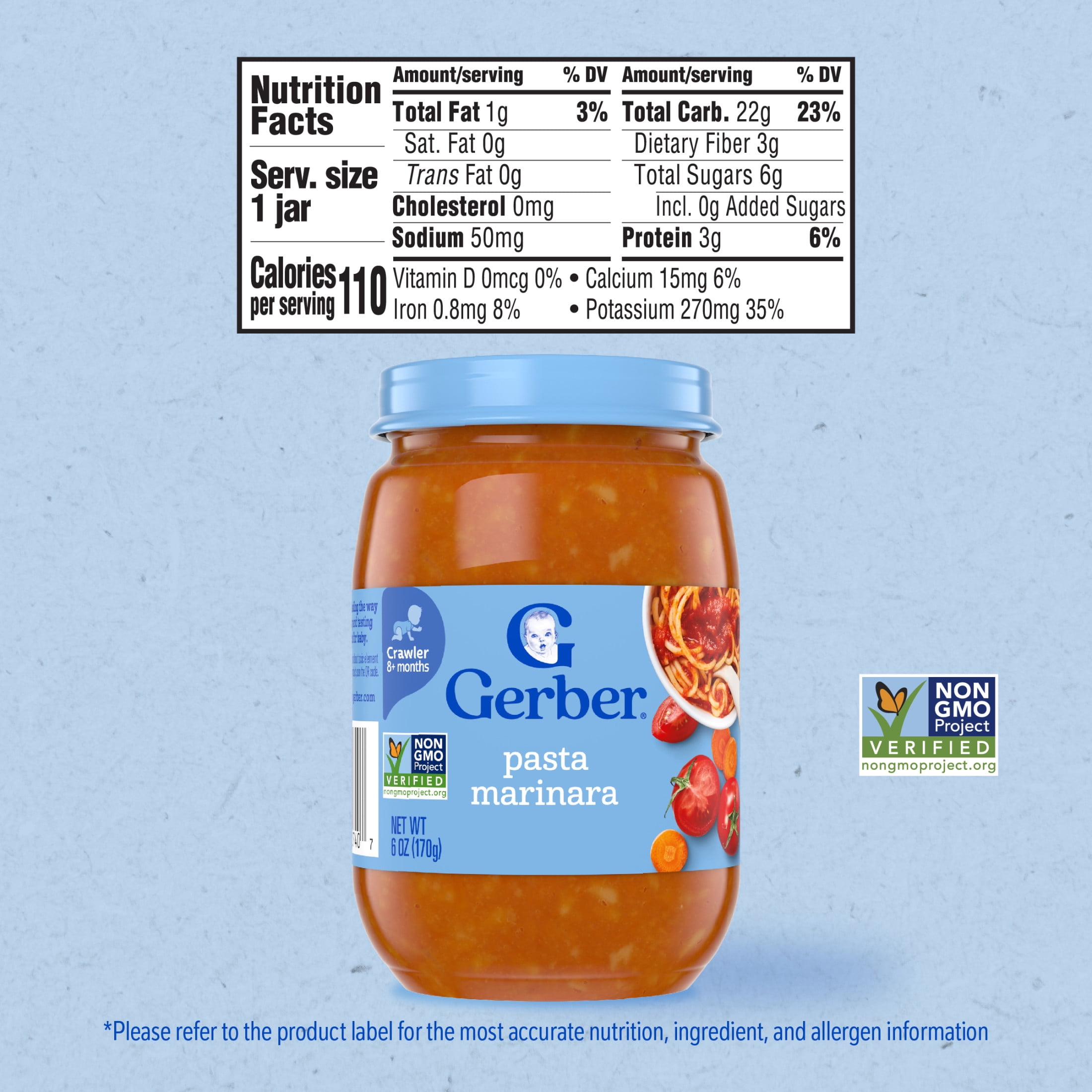 (12 pack) Gerber 3rd Foods Mealtime for Baby Veggie Power Baby Food, Pasta Marinara, 6 oz Jar