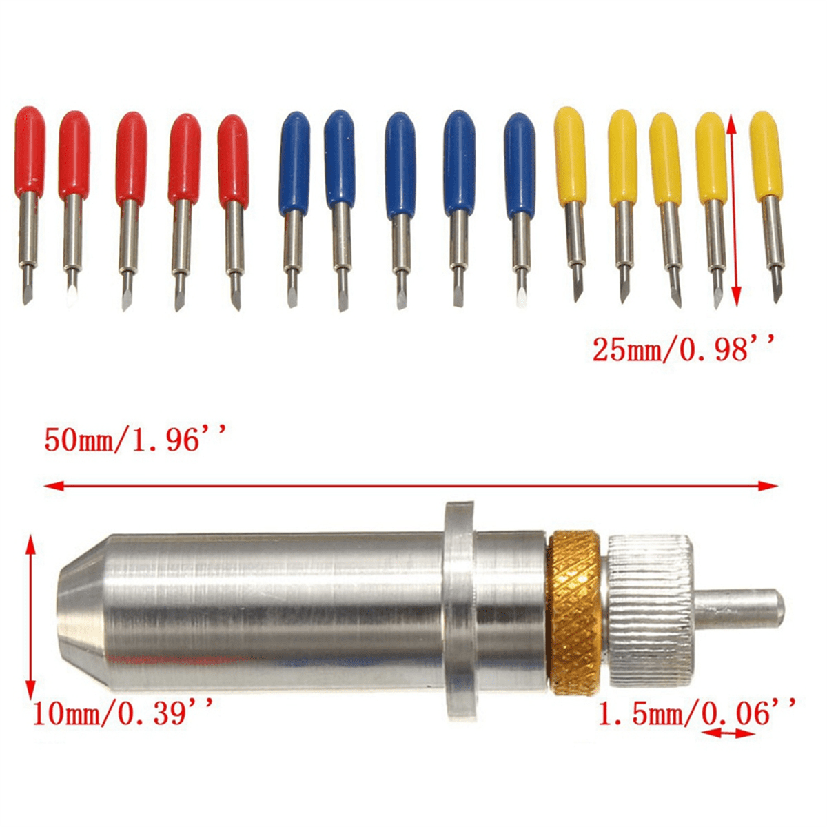 150 PCS 30/45/60 Degree Vinyl Cutter Carbide Blades with Blade Holder Blade Housing for Silhouette Cameo 3 Vinyl Cutting