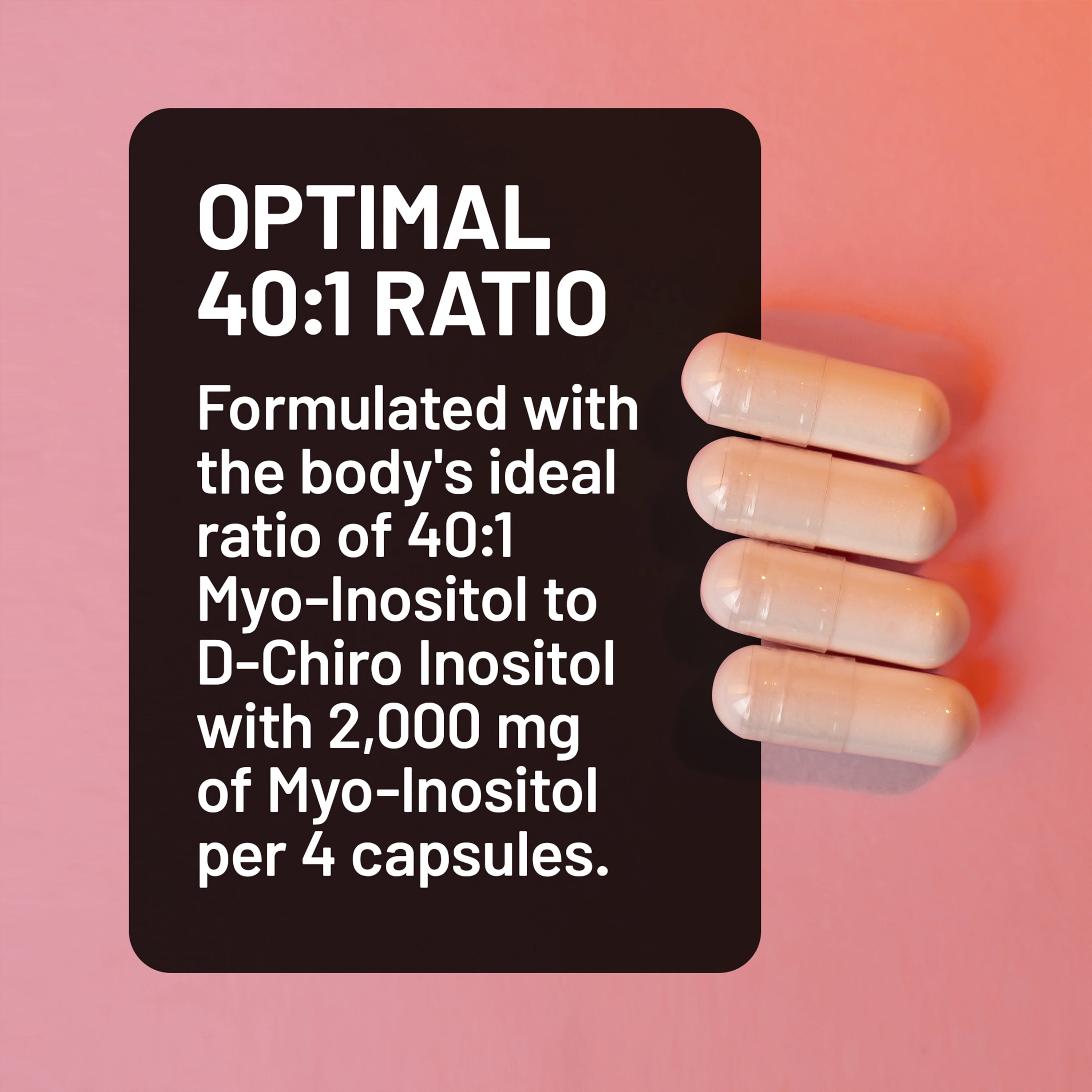 NatureWise Myo-Inositol & D-Chiro Inositol Supplement for Women  - Ideal 40:1 Ratio Myo-Inositol to D Chiro Inositol - Fertility Supplements for Women- Vegan, Non-GMO - 120 Capsules[30-Day Supply]