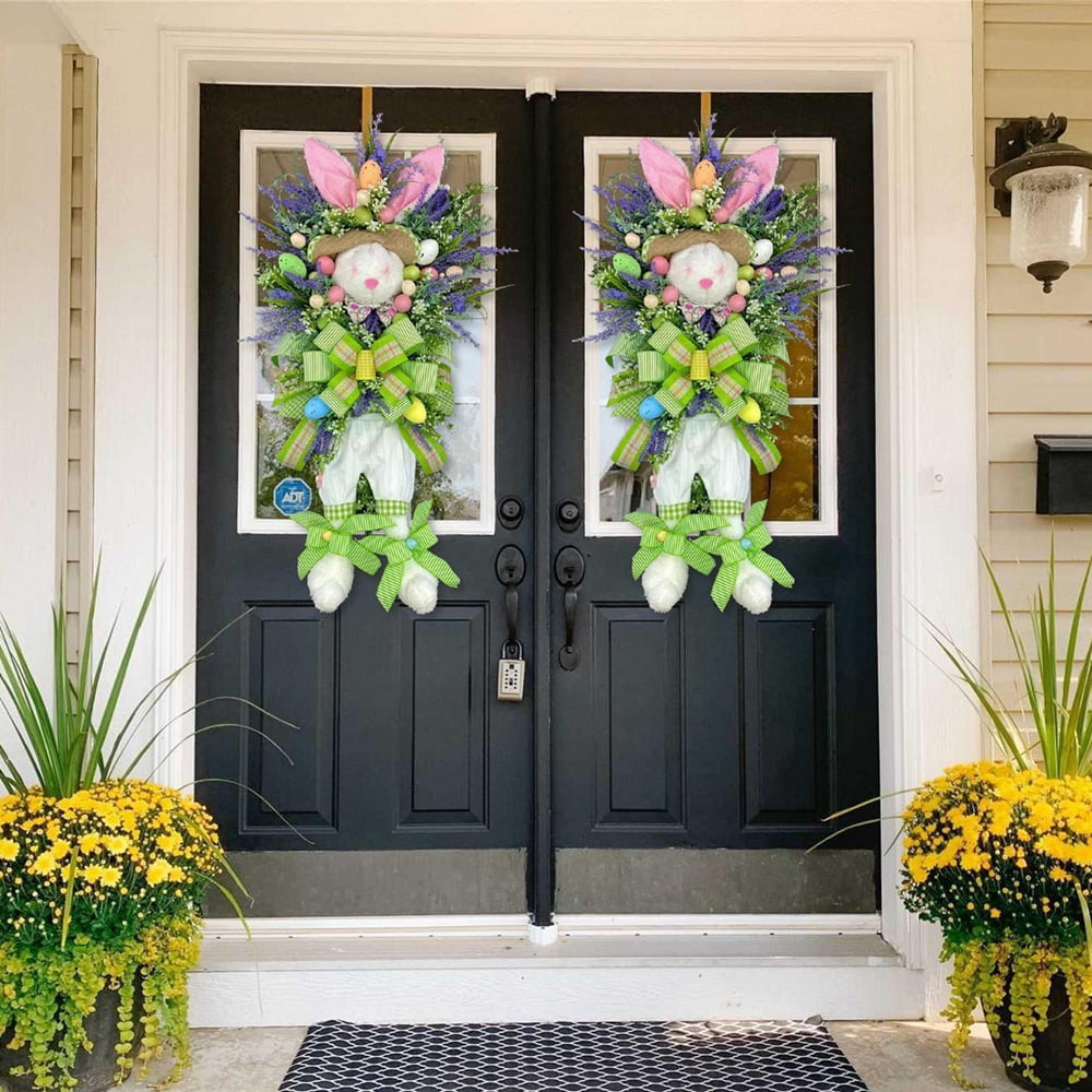 Easter Door Wreath Decorations, Swag Cross Seasons Rabbit Eggs Colorful Han Easy Easter Egg Wreath&frasl;How to Make \u2013 Hallstrom Home