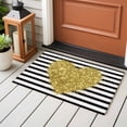 thumbnail image 4 of Entryway Rug 2'x3', Golden Love Small Rug for Kitchen Bathroom Door Mat Indoor Entrance, Valentine's Day Heart Stripes Vintage Non-Slip Area Rugs Floor Mats Carpet Front Door Rugs, 4 of 8
