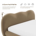 thumbnail image 3 of Furniture of America Morano Modern Velvet Queen Camel Headboard Platform Bed, Brown, 3 of 12