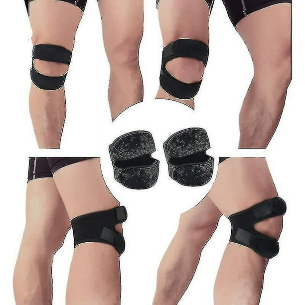 Un par de rodilleras dobles para aliviar el dolor de rodilla, estabilizador de rótula para rodilla, funda de compresión de rodilla ajustable