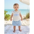 thumbnail image 4 of BemeyourBBs Toddler Baby Girls Summer Clothes Little Baby Girl Dolphin Outfit Cute Dolphin Embroidery Flying Sleeve t Shirt Tops and Ruffled Striped Shorts Set Toddler Girl Summer 2 Pieces Outfit, 4 of 9