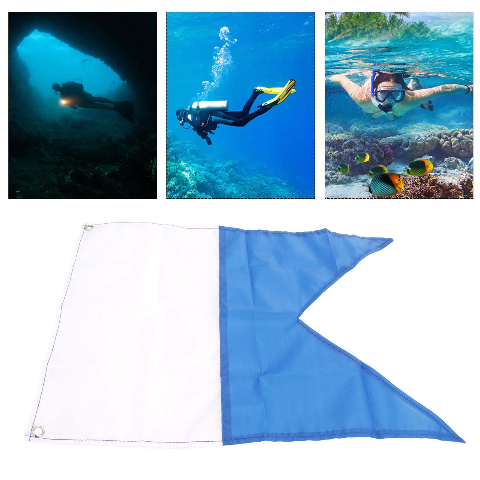 2 Pieces Scuba Diving Diver Down Flag Safety Signal Marker Banner Boat Flag 