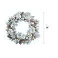 thumbnail image 5 of NOMA 24" Pre-Lit Flocked Berry Christmas Wreath with 35 Warm White Lights, 5 of 7