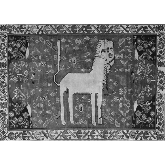 Ahgly Company Indoor Rectangle Animal Gray Traditional Area Rugs, 7' x 9'