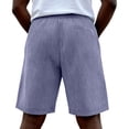 thumbnail image 3 of Zimjoy Men's Corduroy Shorts Casual 7" Elastic Waist Drawstring Lightweight Summer Beach Shorts Light Purple L, 3 of 4