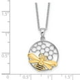 thumbnail image 4 of Auriga Fine Jewelry 925 Sterling Silver Rhodium/Gold-tone Enameled Bee Necklace for Women 18", 4 of 6