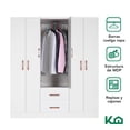 thumbnail image 3 of Ropero Closet 6 Puertas Con 2 Cajones Color Blanco Madera MDP Mueble Organizador KingsHouse blanco, 3 of 9