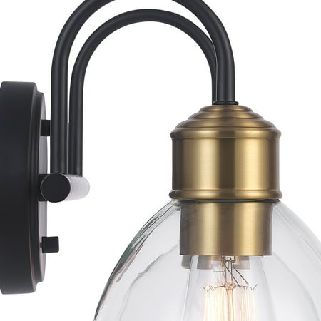 

WZXWZX Brown 16 2-Light Matte Black Vanity Light with Antique Brass Socket and Clear Glass Shades 91004391