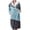 012_Blue, variant on MEICHEN Womens Fleece Plush Robe With Hood Long Soft Color Block Pockets Loungewear Luxurious Flannel Bathrobe for Women