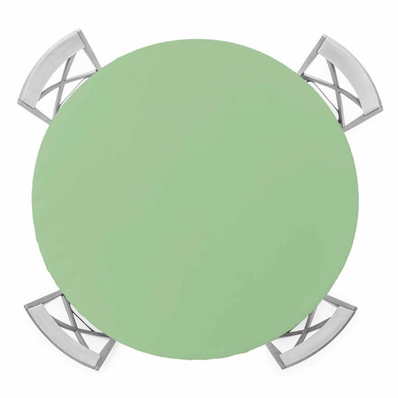 Light Green Round Fitted Tablecloth with Elastic Edge, Waterproof Table Cloth Table Cover for 45"-54" Tables, Farmhouse Solid Green Color Modern Art Tablecloths for Dining Picnic Indoor Outdoor