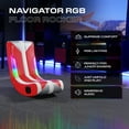 thumbnail image 3 of X Rocker Navigator Floor Rocker Gaming Chair with RGB Lighting and 2.0 Audio, Red, 3 of 11