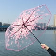thumbnail image 5 of Clear Umbrellas for Rain, Umbrella, Clear Umbrella, Transparent Umbrella Stylish and High-Quality Transparent Umbrella Tri-fold Umbrella Windproof and Waterproof, 5 of 9