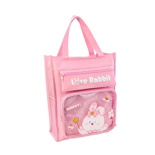 Bolso de Mano para Niños Bolso de Hombro Bolsas de Comestibles Diarias Asa Bolsas de Libros de Tela Oxford Bolsas de Libros para Jardín de In conejo