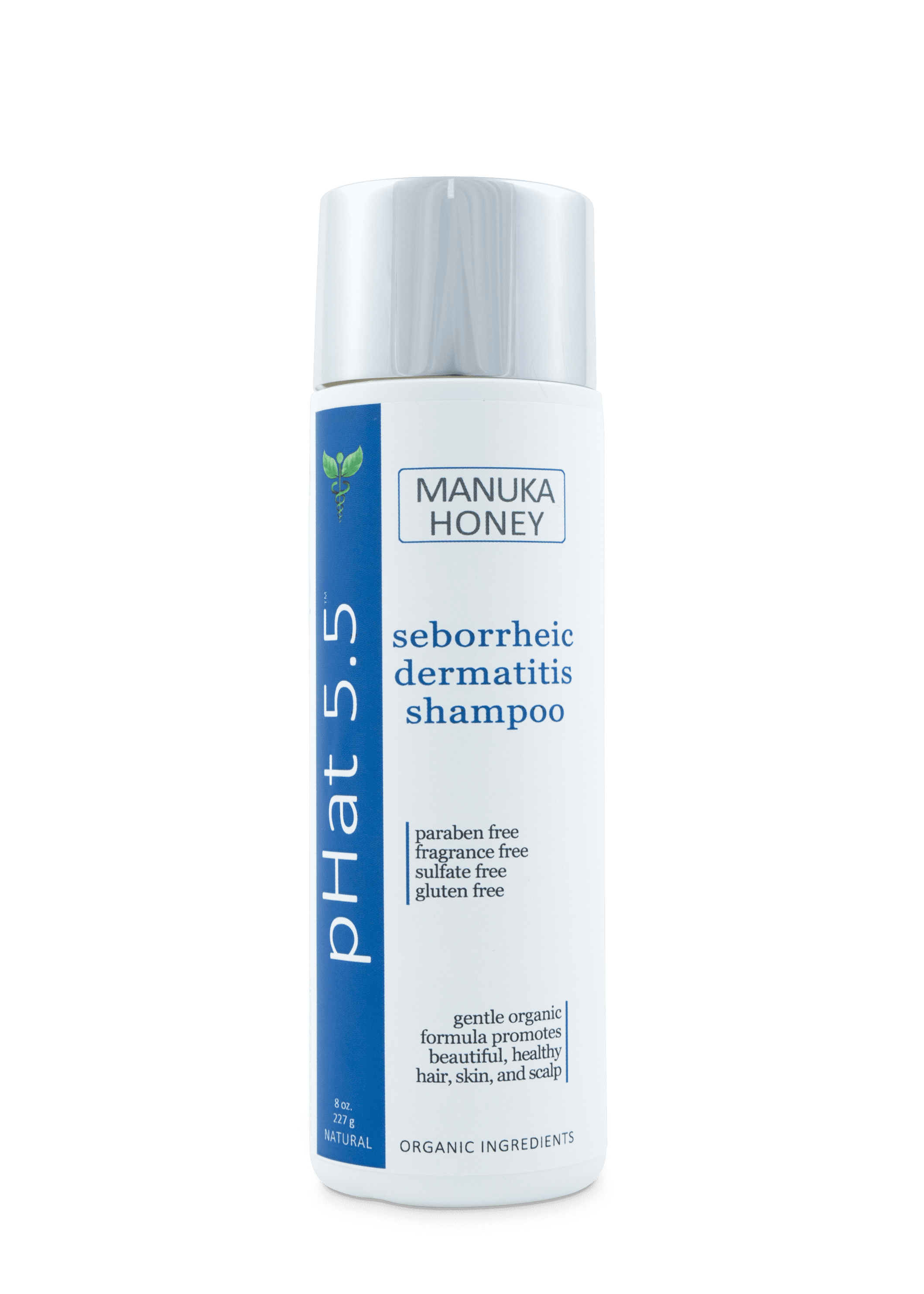Sulfate Free Shampoo for Seborrheic Dermatitis with Manuka Honey, Coconut Oil and Aloe Vera - Dandruff and Itchy Scalp Treatment - Antifungal Moisturizing Shampoo for Dry Scalp Treatment (8 oz)