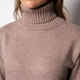 thumbnail image 5 of Perfectbot Women's Turtleneck Knit Sweater Dress - Long Sleeve Pullover Fall Spring Midi Dress, 5 of 6