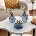 thumbnail image 2 of 1pcs Glass Vases,Small Flower Vases for Wedding Centerpiece Table Decorations,Blue Vintage Embossed Mini Vases,Flower Arrangements in Vases for Party or Home Decor，C, 2 of 5