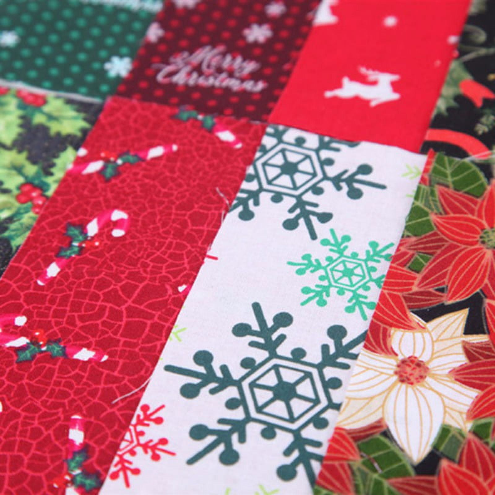 Pozyie 20 Pieces Christmas Cotton Fabric Bundles Sewing Square Patchwork Precut Fabric Scraps for DIY Christmas Stocking Tree Wreath Doll Dress Apron Quilt Coaster