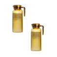 thumbnail image 1 of Oleegame 2PC Glass Bottle Acrylic Pitcher 1100ML Plastic Pitcher Clear Plastic Pitcher With Lid Heat Small Plastic Water Pitcher For Tea Lemonade Juice Milk, 1 of 5