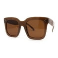 thumbnail image 2 of Anti-glare Polarized Chunky Thick Horn Rim Boyfriend Style Large Sunglasses Tan Brown, 2 of 4