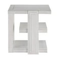 thumbnail image 6 of Dover 24" Large Square Side End Table w Storage Shelves Cerused White Oak Wood, 6 of 7