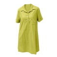 thumbnail image 5 of Guieoi Womens Dresses Plus Size Spring Summer Dresses for Women 2026 Casual Lapel-Collar Long Shirt Dress Yellow XXXXL, 5 of 7