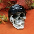thumbnail image 3 of Halloween Skull Wearing Baseball Cap Polyresin Cross-Bone Afz270, 3 of 3