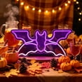 thumbnail image 4 of sruoe Halloween Bat Neon Sign, Acrylic Wall Light, Halloween Ambient Decor, Halloween Lighting Ornament for Bedroom Window Party Wall, 4 of 8