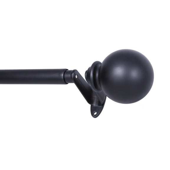 Sun Zero Philip Decorative Room Darkening Steel Wrap Rod, 36-66" Adjustable Length, 3/4" Dia., Matte Black