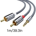thumbnail image 3 of Essager 3.5mm to RCA Braided Cable adapter cable; Splitter Cord TV Computer Amplifier Audio Adapter Cable, 1 Meter, 3 of 9