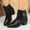 Black, variant on Bnwani Womens Boots Winter Fashion Pointed Zipper Mid-Heel Chunky Ankle Casual Solid Boot Black Size 5.5