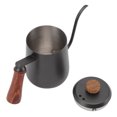 thumbnail image 4 of Stainless Steel Coffee Pot, Uniform Extraction Polished  Long Mouth Coffee Pot Portable  For Kitchen Black 350ml,Black 600ml, 4 of 8
