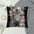 thumbnail image 2 of Stripped Pattern Zebra Horse Floral Print Gift Adult Women Throw Pillow, 2 of 5