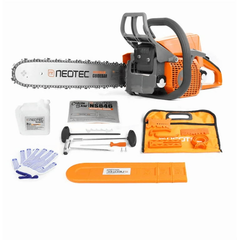 NEOTEC 16 inch 45.4cc 2-Cycle Gas Chainsaw, Professional-Grade for