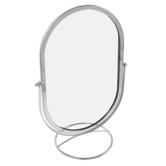 FELTECHELECTR Swivel Vanity Mirror Tabletop Mirror Single Side Makeup Mirror Oval Shape Mirror