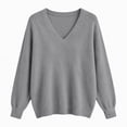 thumbnail image 7 of Horkkom Sweaters for Women V Neck Pullover Sweaters Casual Loose Solid Color Trendy Fall Sweaters XXL, Gifts for Women, 7 of 7