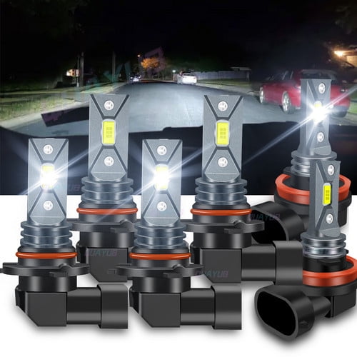 LED Headlight High-Low   Fog light Bulbs 6PCS For Toyota Avalon 2013-2017