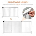 thumbnail image 3 of PawHut Wooden Freestanding Pet Gate Adjustable w/ Door Lock Safe Barrier White, 3 of 7
