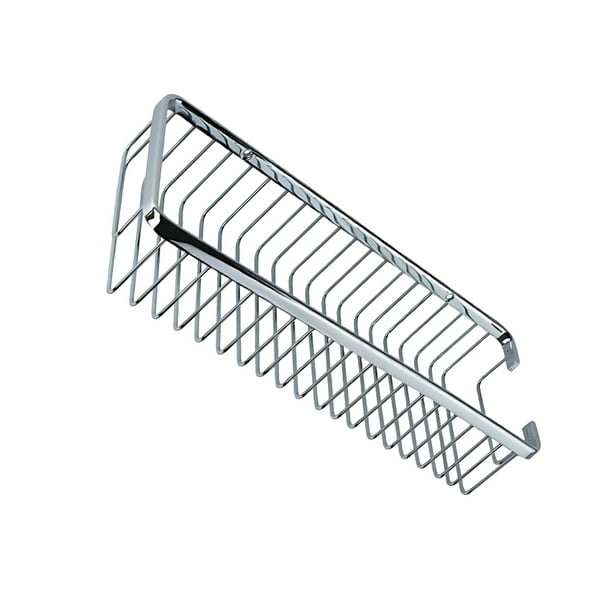 Inteprter Estante de almacenamiento rectangular duradero de acero inoxidable para bañera, fácil de instalar y ahorra espacio Accesorios de baño