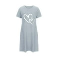 thumbnail image 4 of Sakmal Moomoo Womens Nightgowns Short Sleeve Love Valentines Lightweight Sleepshirt Short Heart Print Womens Nightgown M, 4 of 5