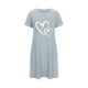thumbnail image 4 of Camisón corto de poliéster para mujer, talla grande, estampado de San Valentín, cuello redondo, manga corta, 4 of 4