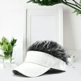 thumbnail image 6 of Jiibva Mens Visor Cap with Fake Hair Novelty Golf Hats Wig Hat Spiked Adjustable Baseball Cap, 6 of 7