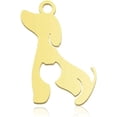thumbnail image 2 of 5 colgantes de acero inoxidable 304 con forma de perro, chapados en oro de 18 quilates., 2 of 2