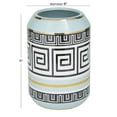 thumbnail image 3 of DecMode 11" Teal Ceramic Vase with Greek Knot Pattern, 3 of 7