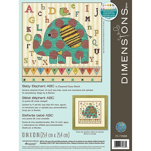 Dimensions Counted Cross Stitch Kit Baby Elephant Abc Walmart Com Walmart Com