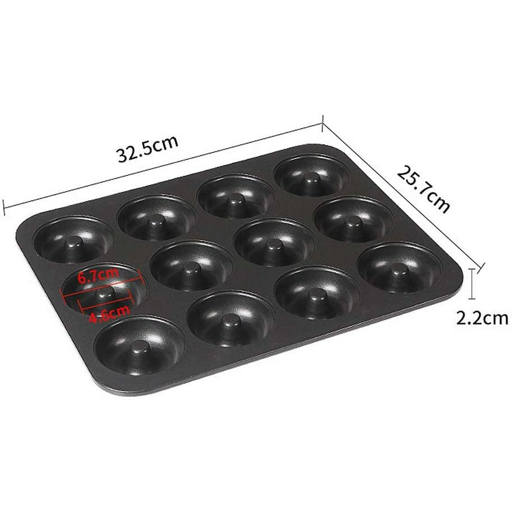 Candeal 12 Holes Donut Baking Tray Donut Tin non Stick Doughnut Baking Tin donut Cake Tin doughnut Mould Donut Maker Trays Baking Pan Doughnut Cooking