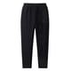 thumbnail image 2 of Pantalones largos para hombre, color liso, con bolsillo y cordón ajustable, de felpa, para exteriores, cálidos, para senderismo, de forro polar grueso, de poliéster., 2 of 7